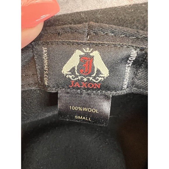 Jaxon Hats Detroit Red 100% Wool Felt Trilby Fedora Hat Small Black - Picture 3 of 4